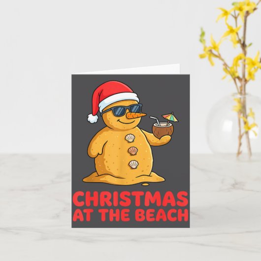 Christmas At The Beach Shirt Funny Sandman Trocal  カード (黄色い花)