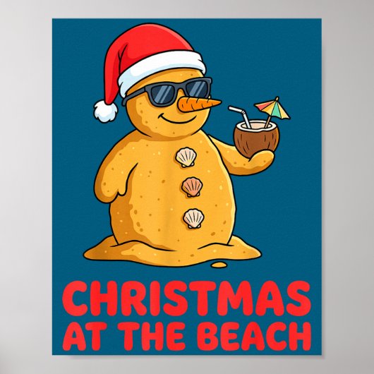 Christmas At The Beach Shirt Funny Sandman Trocal  ポスター (正面)