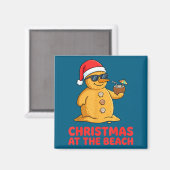 Christmas At The Beach Shirt Funny Sandman Trocal マグネット (正面/裏面)