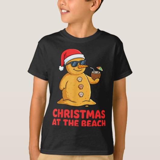 Christmas At The Beach Shirt Funny Sandman Trocal  Tシャツ (正面)
