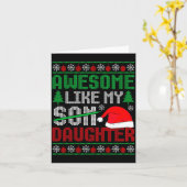 Christmas Awesome Like My Daughter Santa Hat Ugly  カード (黄色い花)