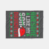 Christmas Awesome Like My Daughter Santa Hat Ugly  フリースブランケット (正面(横))