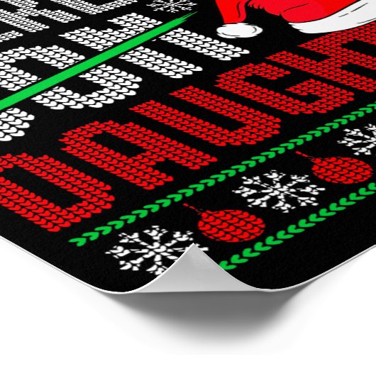 Christmas Awesome Like My Daughter Santa Hat Ugly ポスター (角)
