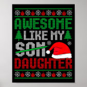 Christmas Awesome Like My Daughter Santa Hat Ugly ポスター (正面)