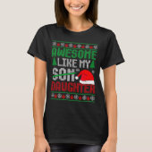 Christmas Awesome Like My Daughter Santa Hat Ugly  Tシャツ (正面)