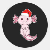 Christmas Axolotl ラウンドシール (正面)