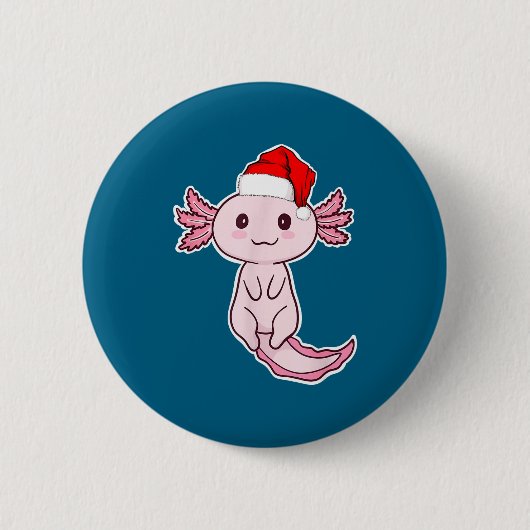 Christmas Axolotl  缶バッジ (正面)