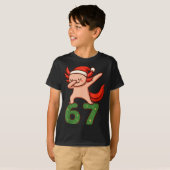 Christmas Axolotl Dabbing 67 Meme Six Seven Funny  Tシャツ (正面フル)