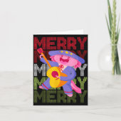 Christmas Axolotl Ugly Sweater Funny Christmas Sno カード (正面)