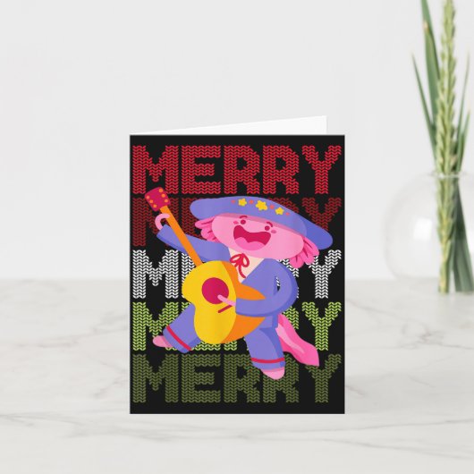 Christmas Axolotl Ugly Sweater Funny Christmas Sno カード (正面)