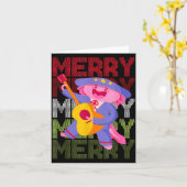Christmas Axolotl Ugly Sweater Funny Christmas Sno カード (黄色い花)