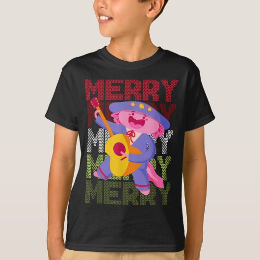 Christmas Axolotl Ugly Sweater Funny Christmas Sno Tシャツ (正面)