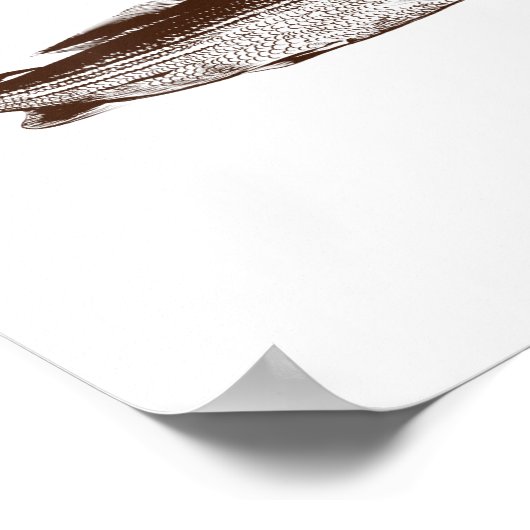 Christmas B Fishing Wearing Santa Hat  ポスター (角)