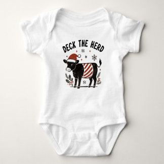 Christmas Baby Beltie Farmer Belted Galloway Cow ベビーボディスーツ