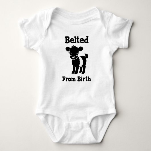 Christmas Baby Beltie Farmer Belted Galloway Cow ベビーボディスーツ (正面)