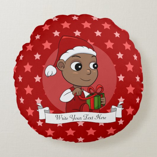 Christmas baby cartoon round pillow ラウンドクッション (正面)