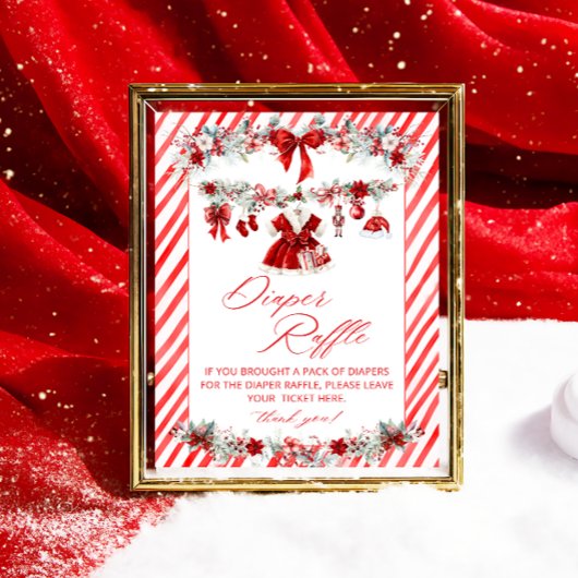 Christmas Baby Clothes Baby Shower Diaper Raffle ポスター