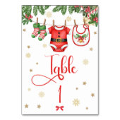 Christmas Baby Clothes Line Table Number テーブルナンバー (裏面)