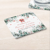 Christmas Baby Clothes Merry Little Baby Shower スクエアペーパーコースター (アングル)