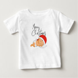 Christmas baby girl sleeping ベビーTシャツ