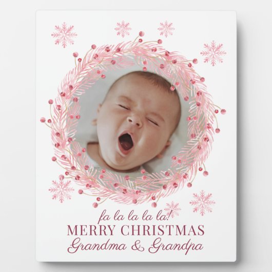 Christmas Baby Photo For Grandma And Grandpa  フォトプラーク (正面)
