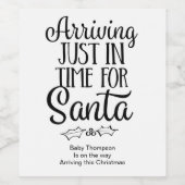 Christmas Baby Pregnancy Reveal New Grandparents ワインラベル (シングルラベル)