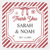 Christmas Baby Shower スクエアシール (正面)