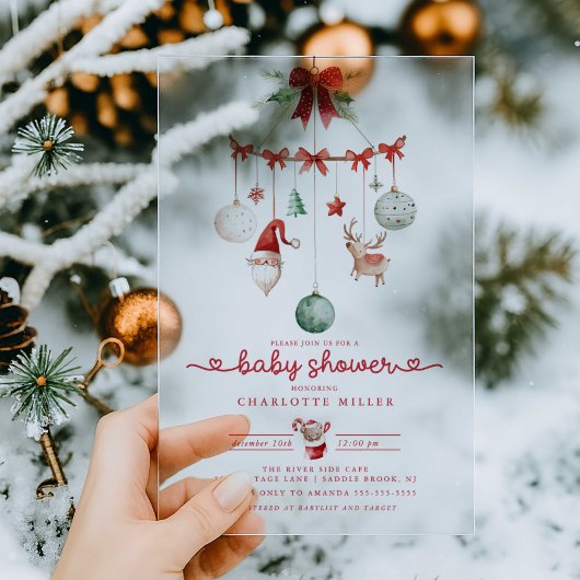 Christmas Baby Shower Acrylic Invitation アクリル招待状