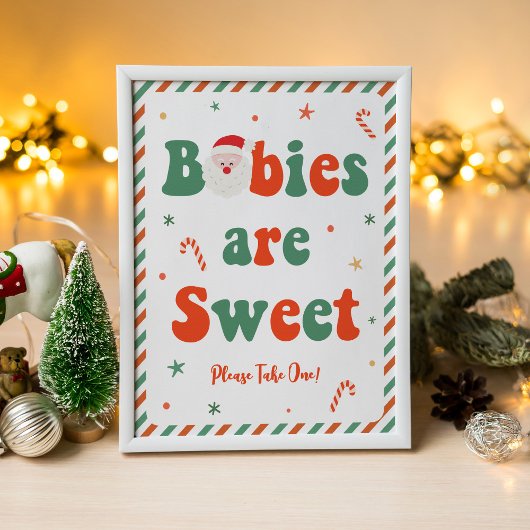 Christmas Baby Shower Babies are Sweet Favors ポスター