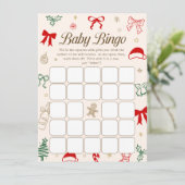 Christmas Baby Shower Bingo Game Downloadable Card 招待状 (スタンド正面)