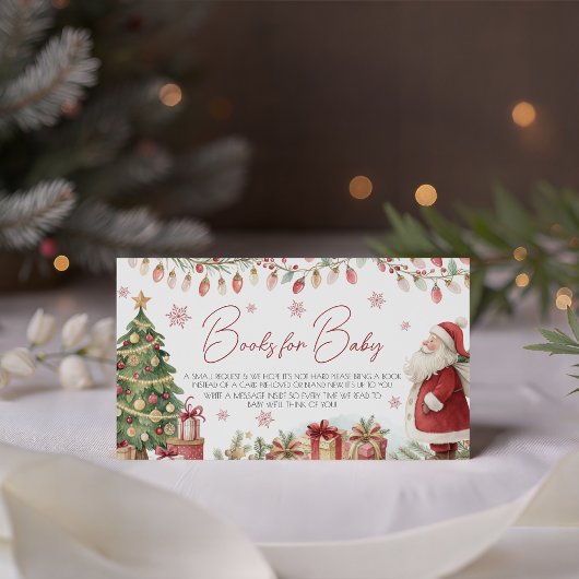 Christmas Baby Shower Books for Baby Card エンクロージャーカード