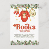 Christmas Baby Shower Books for Baby Clothesline エンクロージャーカード (正面)