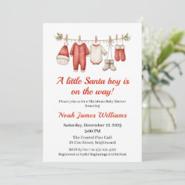 Christmas Baby Shower Boy | Santa Baby Invitation 招待状