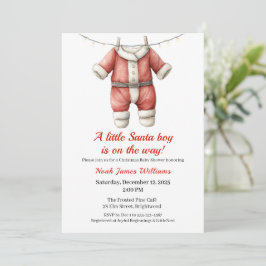 Christmas Baby Shower Boy | Santa Baby Invitation 招待状