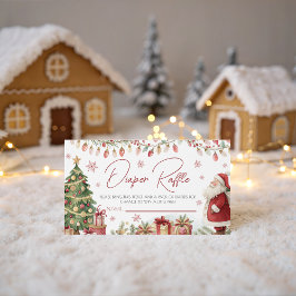 Christmas Baby Shower Diaper Raffle Card エンクロージャーカード