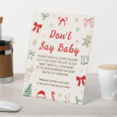 Christmas Baby Shower Don't Say Baby Game 台座サイン (インサイチュ)
