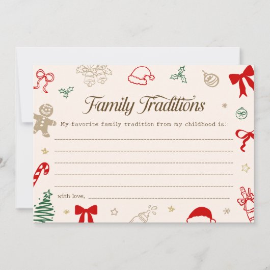 Christmas Baby Shower Family Traditions Game Card 招待状 (正面)