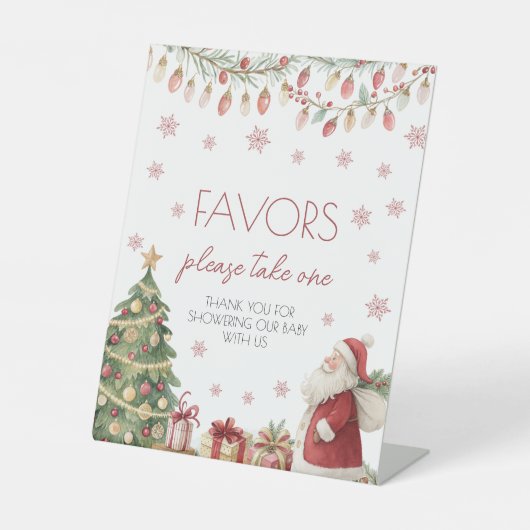 Christmas Baby Shower Favors Sign 台座サイン (正面)