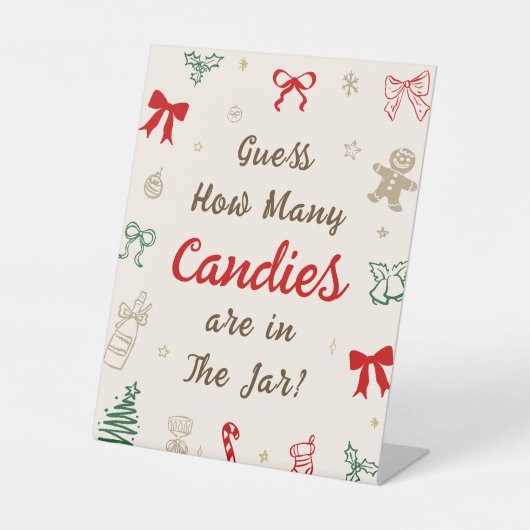 Christmas Baby Shower Guess How Many Candies Game 台座サイン (正面)