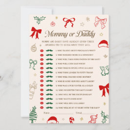 Christmas Baby Shower Guess Who Game DOWNLOADABLE  招待状