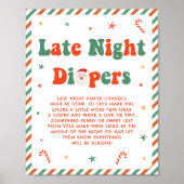 Christmas Baby Shower Late Night Diapers ポスター (正面)