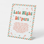 Christmas Baby Shower Late Night Diapers 台座サイン (正面)
