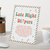 Christmas Baby Shower Late Night Diapers 台座サイン (インサイチュ)