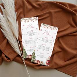 Christmas Baby Shower Menu Card メニュー