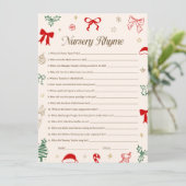 Christmas Baby Shower Nursery Rhyme Game Printable 招待状 (スタンド正面)