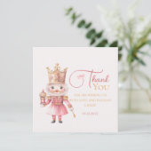 Christmas Baby Shower Pink Nutcracker Thank You サンキューカード (スタンド正面)