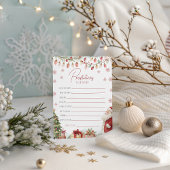Christmas Baby Shower Prediction Card 招待状