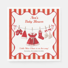 Christmas Baby Shower | Santa Clothes Red & White スタンダードランチョンナプキン