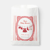 Christmas Baby Shower | Santa Clothes Red & White フェイバーバッグ (正面)