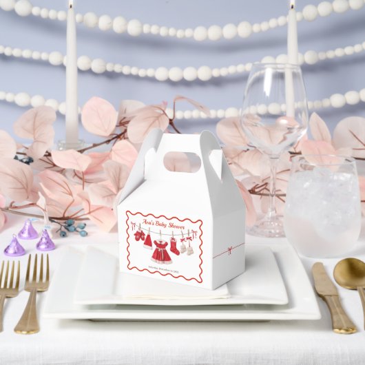 Christmas Baby Shower | Santa Clothes Red & White フェイバーボックス (ウェディング)